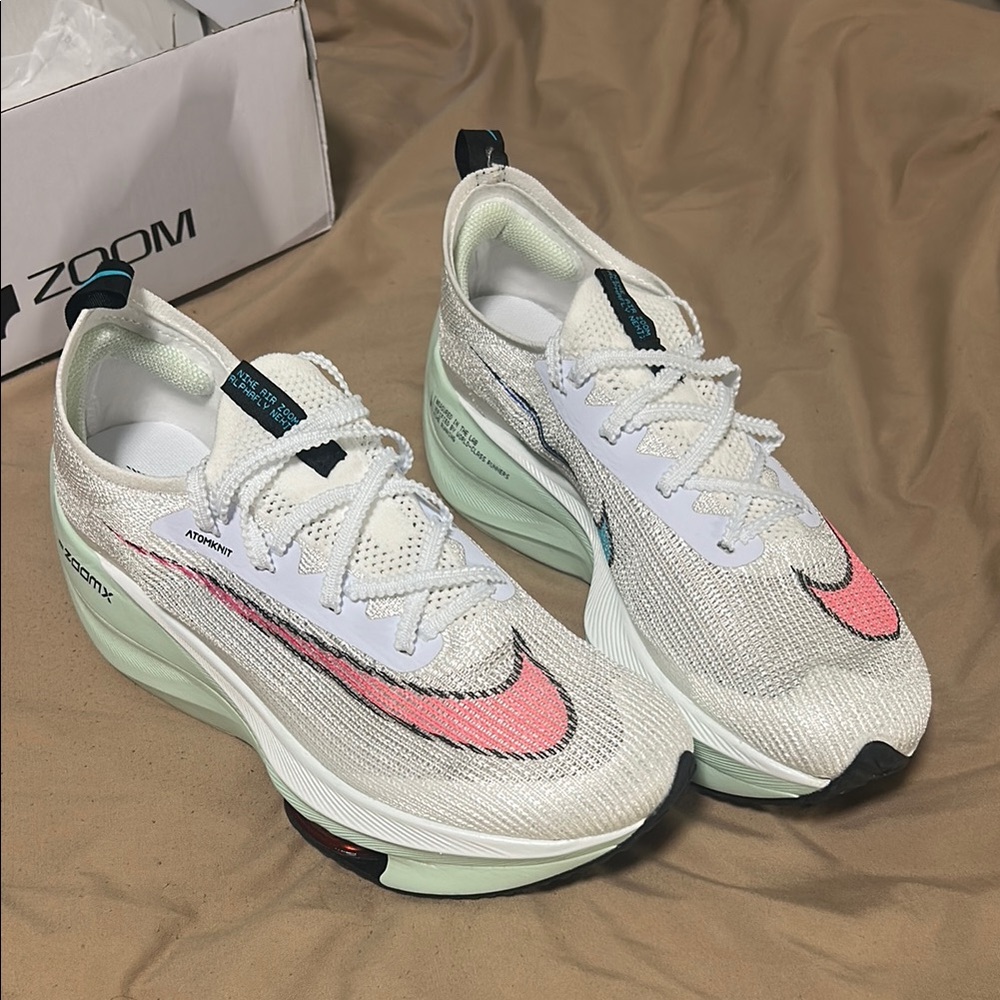 Nike Air Zoom Alphafly Next% Women's Running Shoes - White and Pink